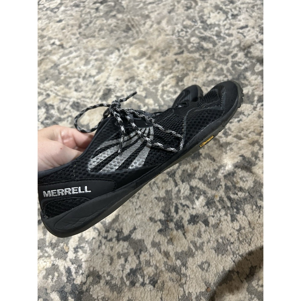 Women's Merrell Pace Glove Black Barefoot Vibram Shoes Size 10 - Picture 2 of 9